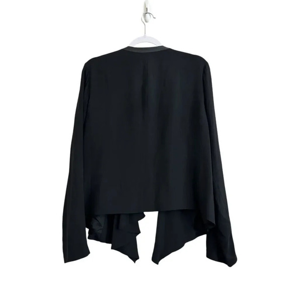 Eileen Fisher Drape Georgette Crepe Silk Jacket Women's Size 1X Black System - Picture 2 of 6
